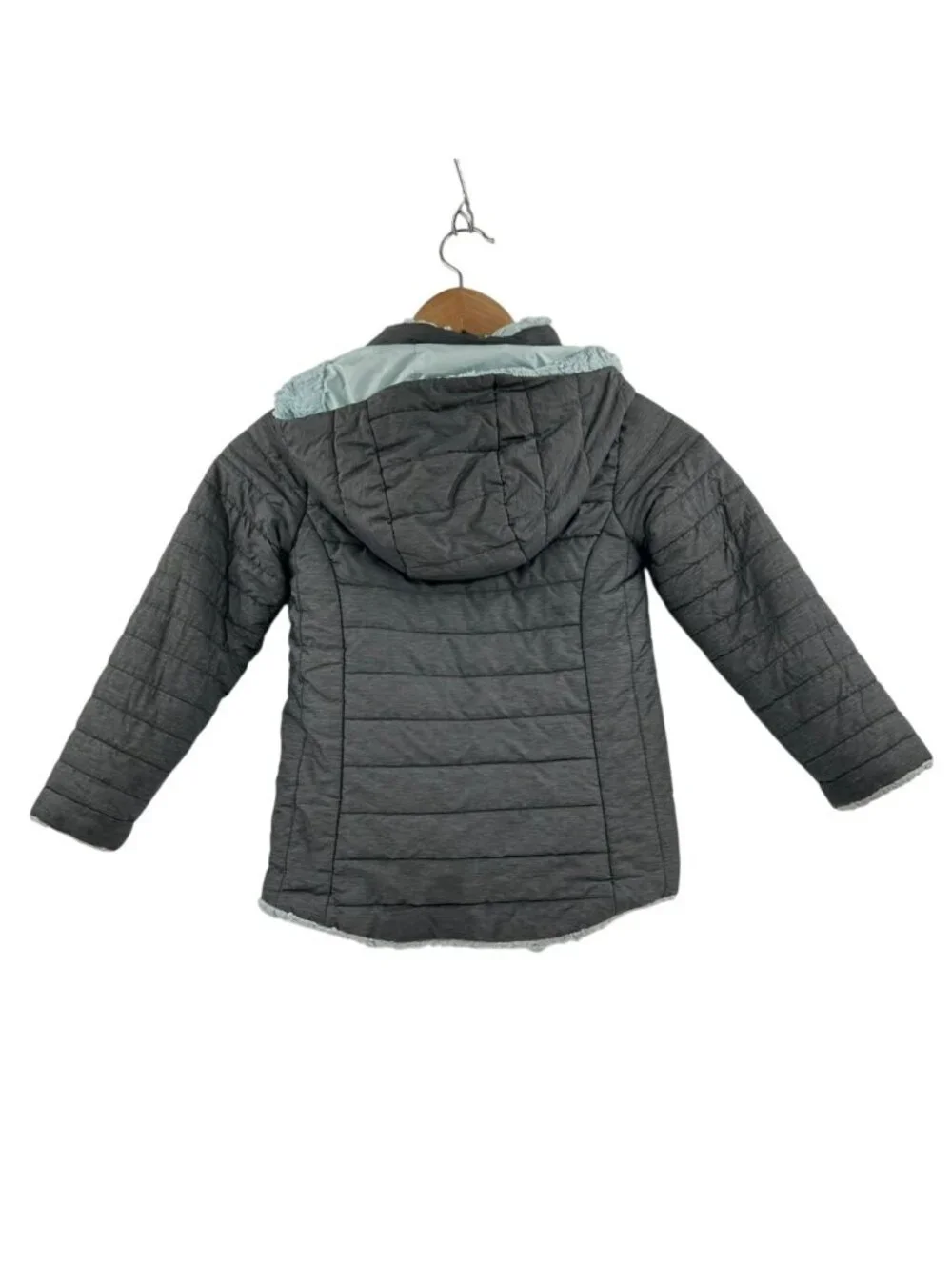 The North Face Mossbud Swirl Parka Girl's XXS Gray & Starlight Blue Full Zip